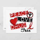 Vrije de Drug van de Liefde van de vrede Briefkaart (Voorkant / Achterkant)