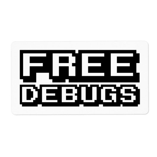 VRIJE DEBUGS ETIKET (Voorkant)