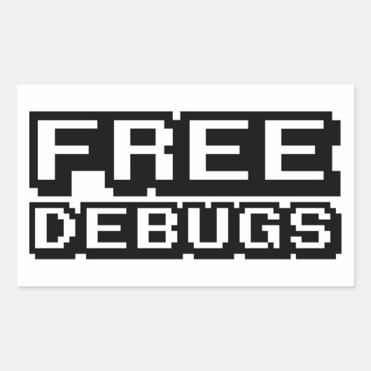 VRIJE DEBUGS RECHTHOEKIGE STICKER (Voorkant)