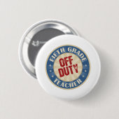 Vrije dienst, leraar vijfde rang ronde button 5,7 cm (Voorkant /achterkant)
