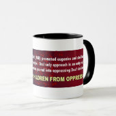 Vrije dove kinderen tegen onderdrukking mok (Voorkant rechts)