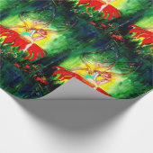 VRIJE DREAMING OP RED FLOWER Green Yellow Fantasy Cadeaupapier (Hoek)