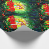 VRIJE DREAMING OP RED FLOWER Green Yellow Fantasy Cadeaupapier (Hoek)