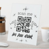 vrije drink qr code stijlvol chic reclamebord met voetstuk (Insitu)