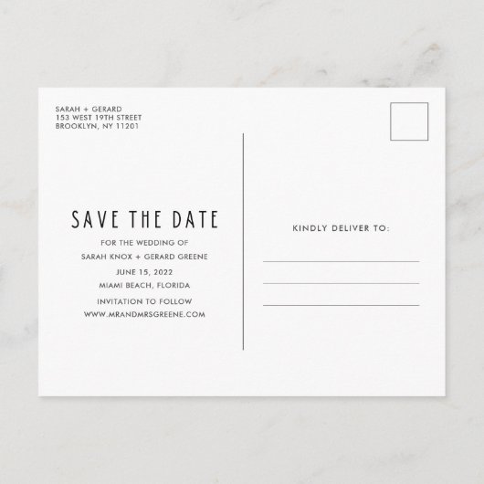 Vrije Drinken Beach Weddenschap Save the Date Aankondigingskaart (Achterkant)