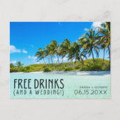 Vrije Drinken Beach Weddenschap Save the Date Aankondigingskaart (Voorkant)