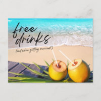 Vrije Drinken Beach Weddenschap Save the Date