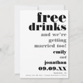 Vrije Drinken Casual tekst Bieden sparen de Datum Save The Date (Voorkant)