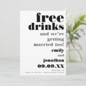 Vrije Drinken Casual tekst Bieden sparen de Datum Save The Date (Staand voorkant)