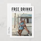 Vrije Drinken Mexico Wedding Save the Date Aankondigingskaart (Voorkant / Achterkant)