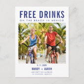 Vrije Drinken Mexico Wedding Save the Date Aankondigingskaart (Voorkant)