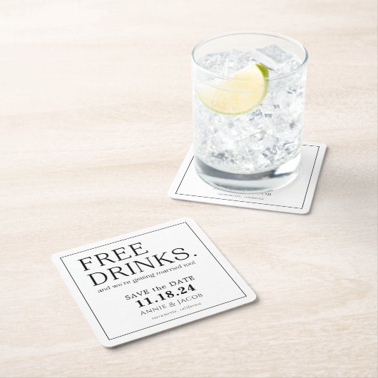 Vrije Drinken opslaan Datum Kartonnen Onderzetters (Insitu)