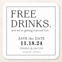 Vrije Drinken opslaan Datum Kartonnen Onderzetters