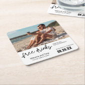 Vrije Drinken Unieke foto Opslaan Datum Kartonnen Onderzetters (Schuin)