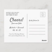 Vrije Drinken Zilveren Foto Casual sparen de Datum Briefkaart (Achterkant)