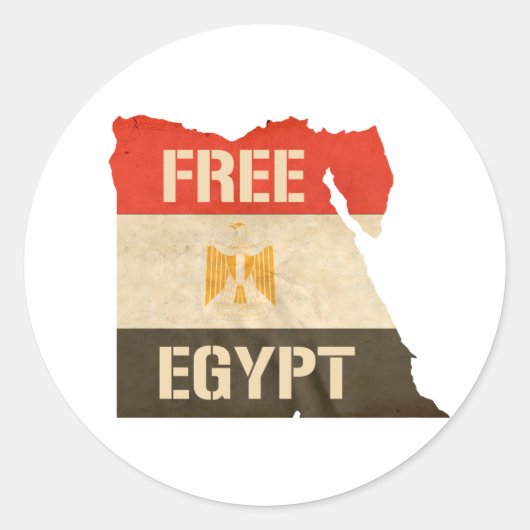 VRIJE EGYPTE RONDE STICKER (Voorkant)