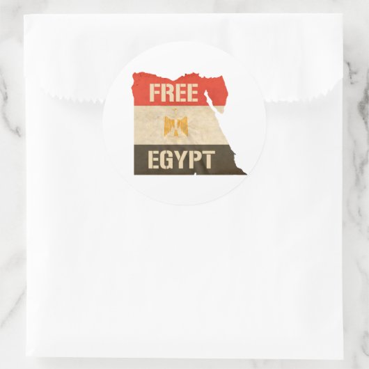 VRIJE EGYPTE RONDE STICKER (Tas)