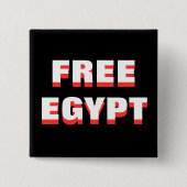 VRIJE EGYPTE VIERKANTE BUTTON 5,1 CM (Voorkant)