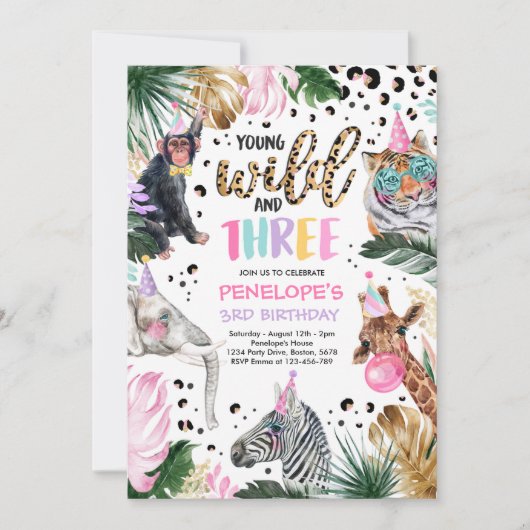 Vrije en drie luipaarden Safari Animals Kaart (Voorkant)