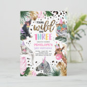 Vrije en drie luipaarden Safari Animals Kaart (Staand voorkant)