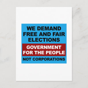 Vrije en eerlijke verkiezingen briefkaart