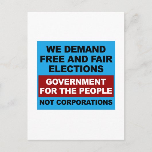 Vrije en eerlijke verkiezingen briefkaart (Voorkant)