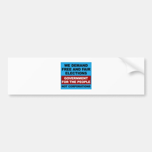 Vrije en eerlijke verkiezingen bumpersticker (Voorkant)