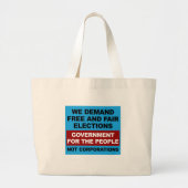 Vrije en eerlijke verkiezingen grote tote bag (Voorkant)