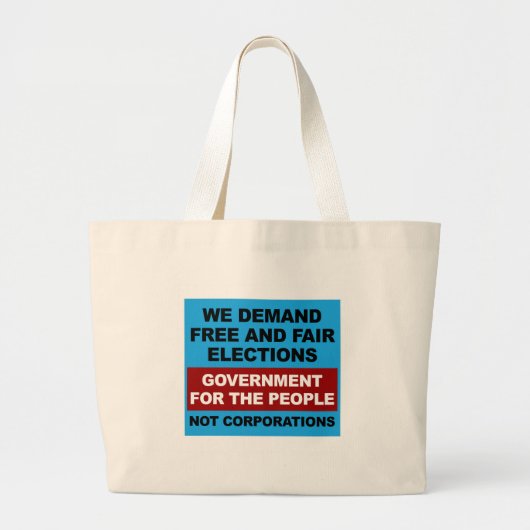 Vrije en eerlijke verkiezingen grote tote bag (Voorkant)