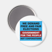 Vrije en eerlijke verkiezingen magneet (Voorkant / Achterkant)