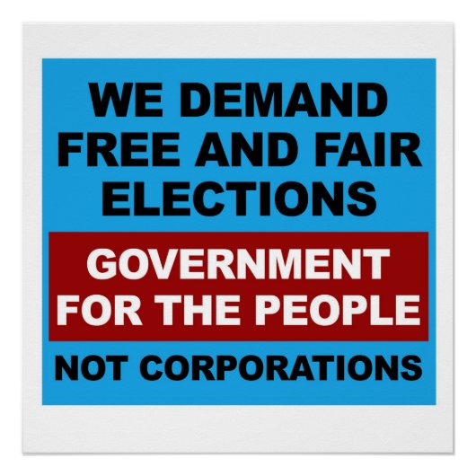 Vrije en eerlijke verkiezingen perfect poster (Voorkant)