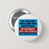 Vrije en eerlijke verkiezingen ronde button 5,7 cm (Voorkant /achterkant)