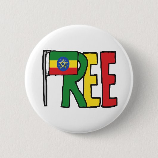 Vrije Ethiopië Ronde Button 5,7 Cm (Voorkant)