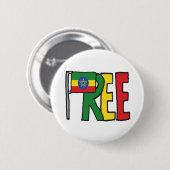 Vrije Ethiopië Ronde Button 5,7 Cm (Voorkant /achterkant)