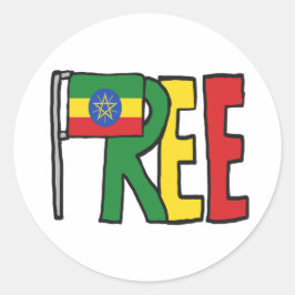 Vrije Ethiopië Ronde Sticker