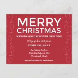 Vrije feestdag Eerste Kerstdag Rode Wijn Briefkaart
