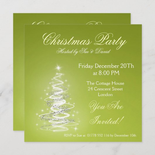 Vrije feestdag met kerstboom kaart (Voorkant / Achterkant)