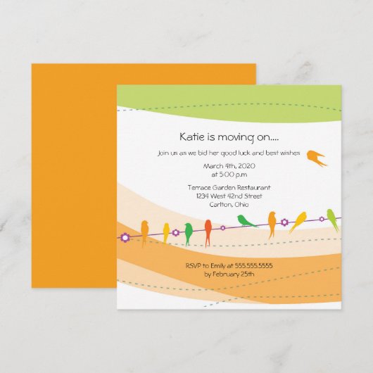 Vrije feestelijke uitnodiging (Voorkant / Achterkant)