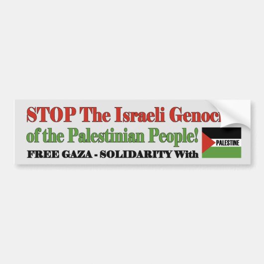 Vrije Gaza en Palestina Bumpersticker (Voorkant)