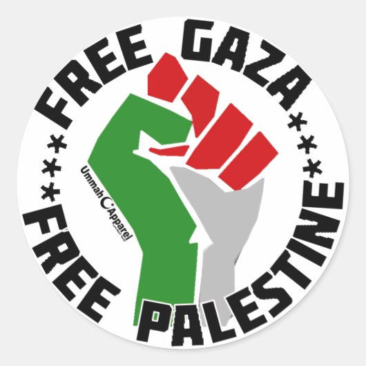 vrije gaza palestine ronde sticker (Voorkant)