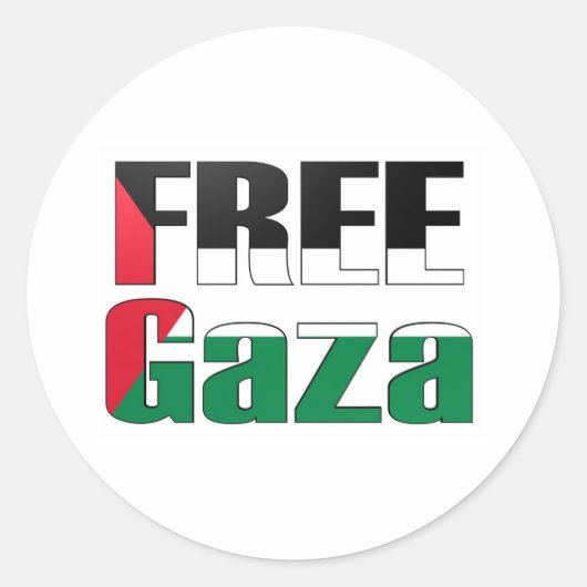 Vrije Gaza Ronde Sticker (Voorkant)