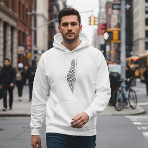 Vrije Gaza Vrije Palestina Kaart Wolk Woord Hoodie