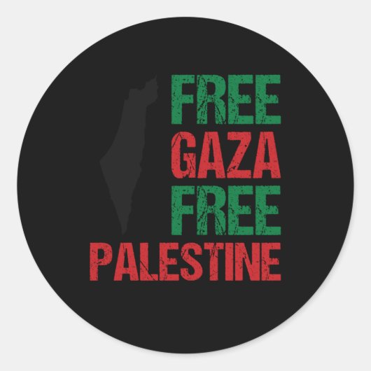 Vrije Gaza-vrije Palestina Ronde Sticker (Voorkant)