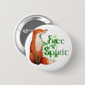 vrije gedistilleerde vos ronde button 5,7 cm (Voorkant /achterkant)