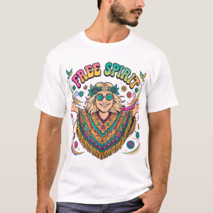 Vrije geest hippie t-shirt
