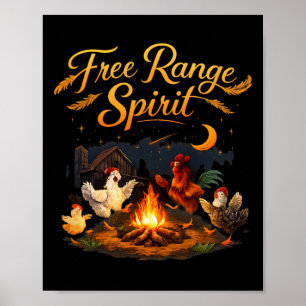 Vrije Geest Landelijke Boerderij Kippen Campagne V Poster