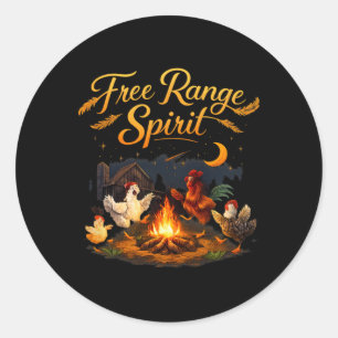 Vrije Geest Landelijke Boerderij Kippenbende Kampv Ronde Sticker
