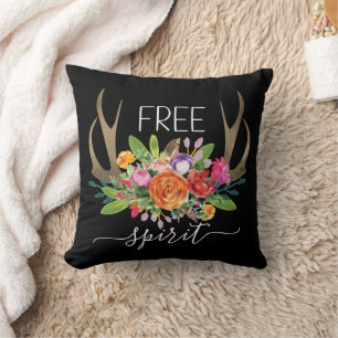 Vrije geest modern boho chic bloemen geweien kussen