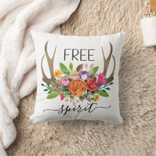 Vrije geest modern boho chic bloemen geweien kussen