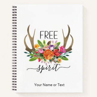 Vrije geest modern boho chic bloemen roos geweien notitieboek